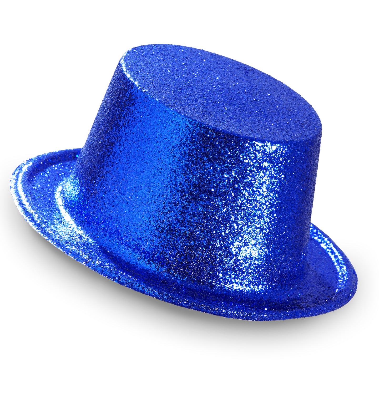 Chapeau Haut de Forme Bleu à Paillettes par lot de 12