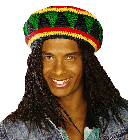 Béret Rasta Jamaïque avec Fleurs de Cannabis | Style Unique pour vos Fêtes
