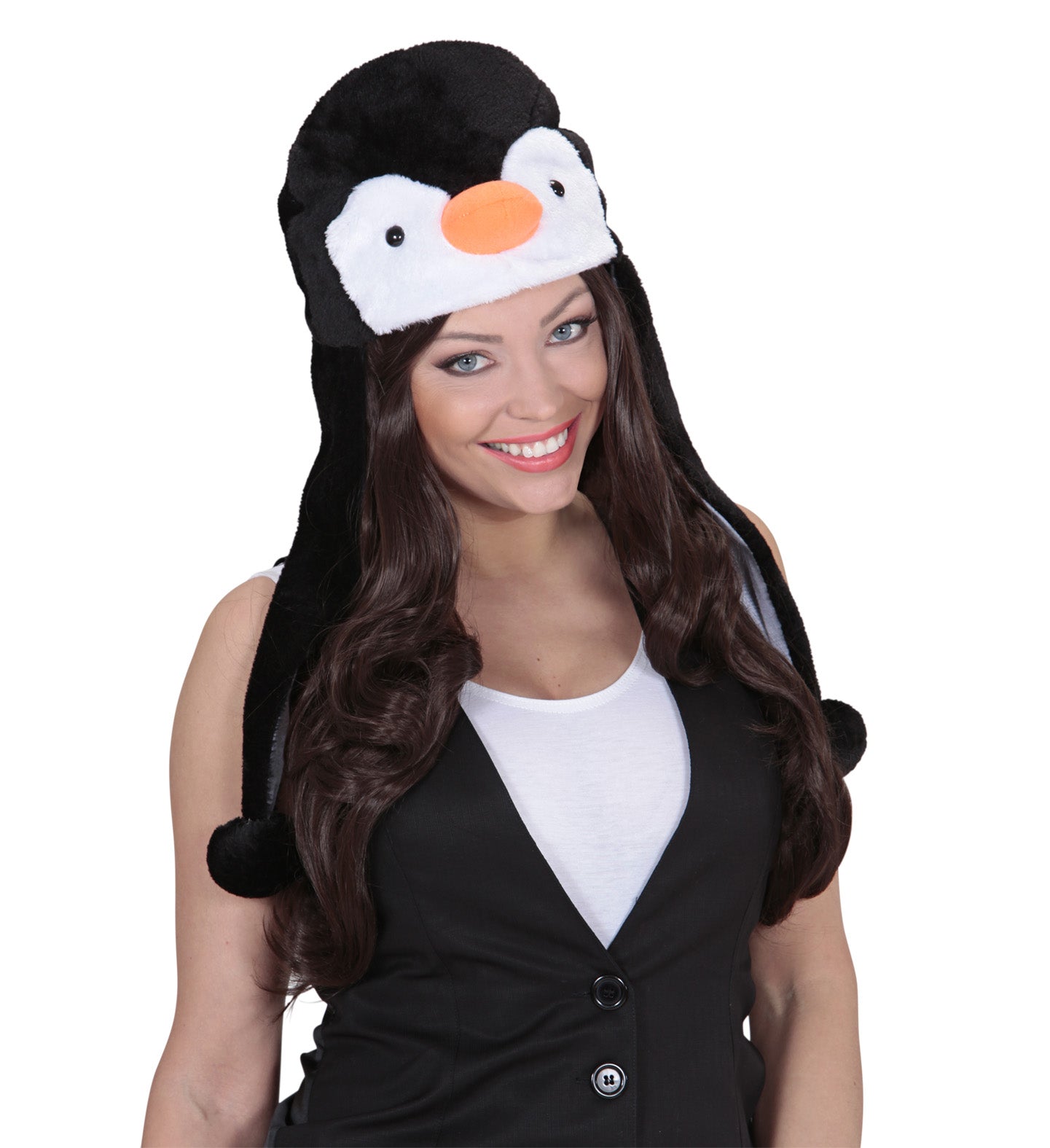 Chapeau de pingouin en peluche