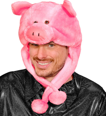 Chapeau de cochon rose avec des pattes