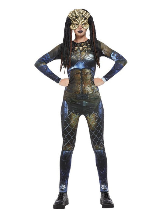 Déguisement d'Alien Prédateur, Femme Multi (Justaucorps et masque en latex)
