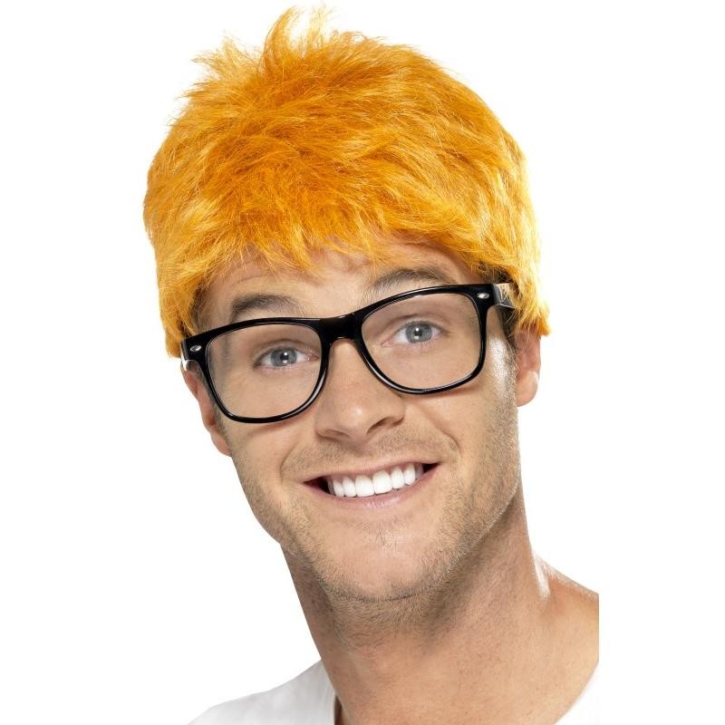 Kit présentateur TV années 90 Adulte (perruque, lunettes)
