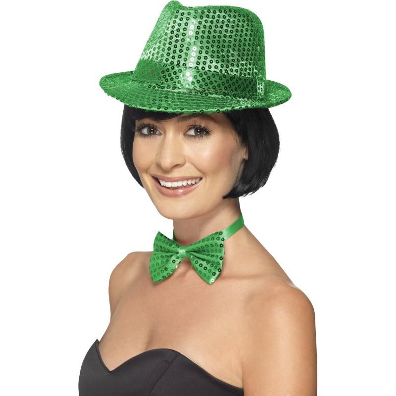 Chapeau borsalino sequins vert
