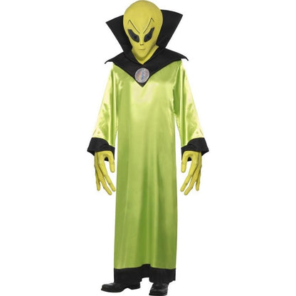 Déguisement Alien vert pour adulte, taille M ( costume, le masque et les gants)