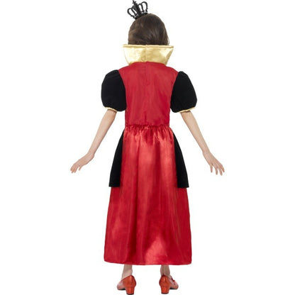 Déguisement Reine de coeur fille (robe, couronne feutre 3D)