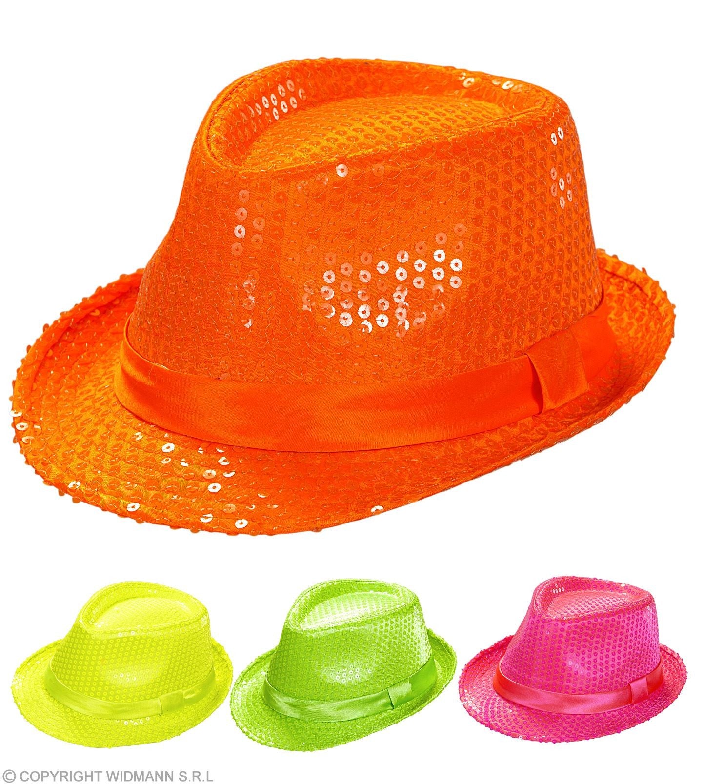 Chapeaux Pailletés Fluo, années 80 : 4 couleurs au choix