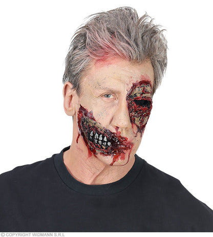 Prothèse latex - Mâchoire de Zombie avec dents apparentes