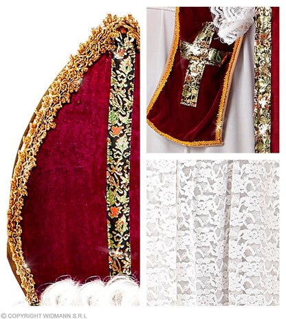 Déguisement Archevêque Saint-Nicolas XXL/XXXL (tunique, ceinture, étole, cape, mitre)