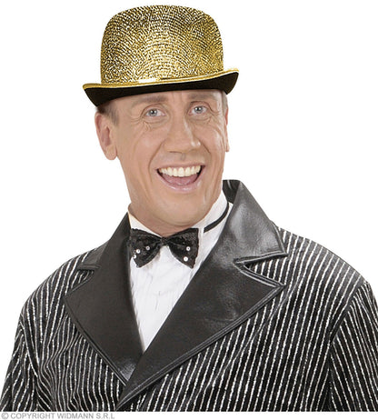 Chapeau Melon doré en Lurex (adulte, mixte)
