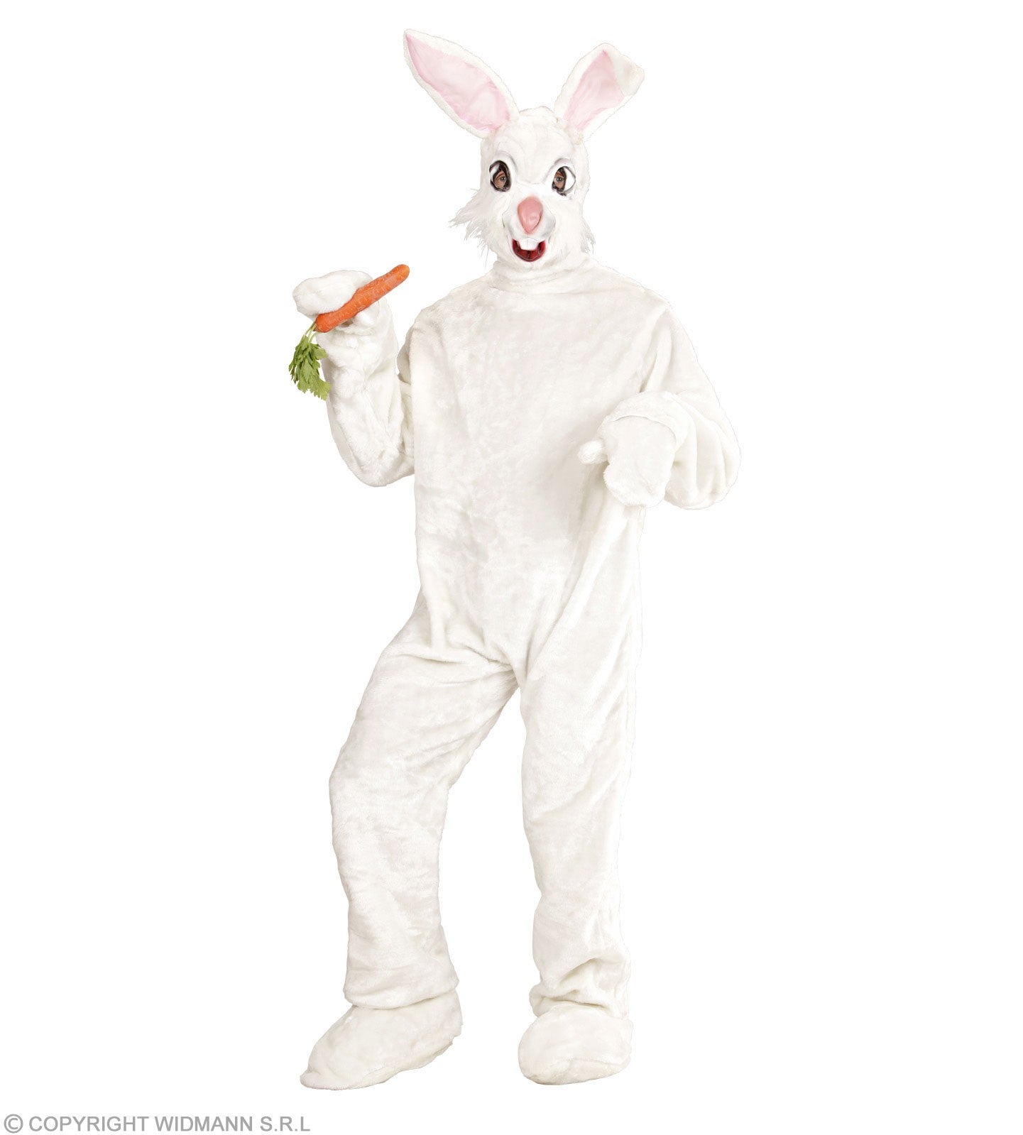 Déguisement lapin blanc, adulte, mixte (costume, gants, pattes, masque)