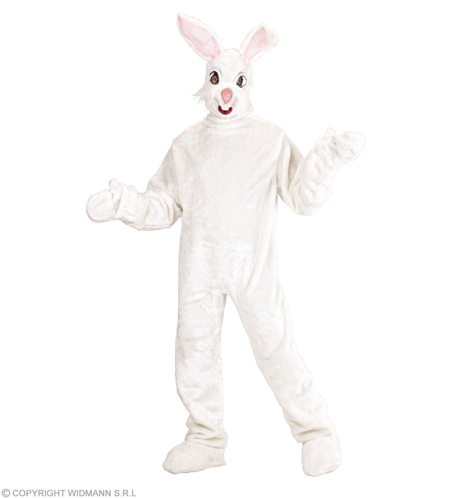 Déguisement lapin blanc, adulte, mixte (costume, gants, pattes, masque)