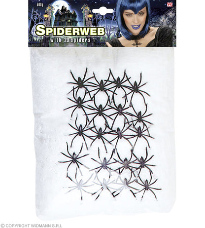 Toile d'araignée avec 20 araignées - 500g