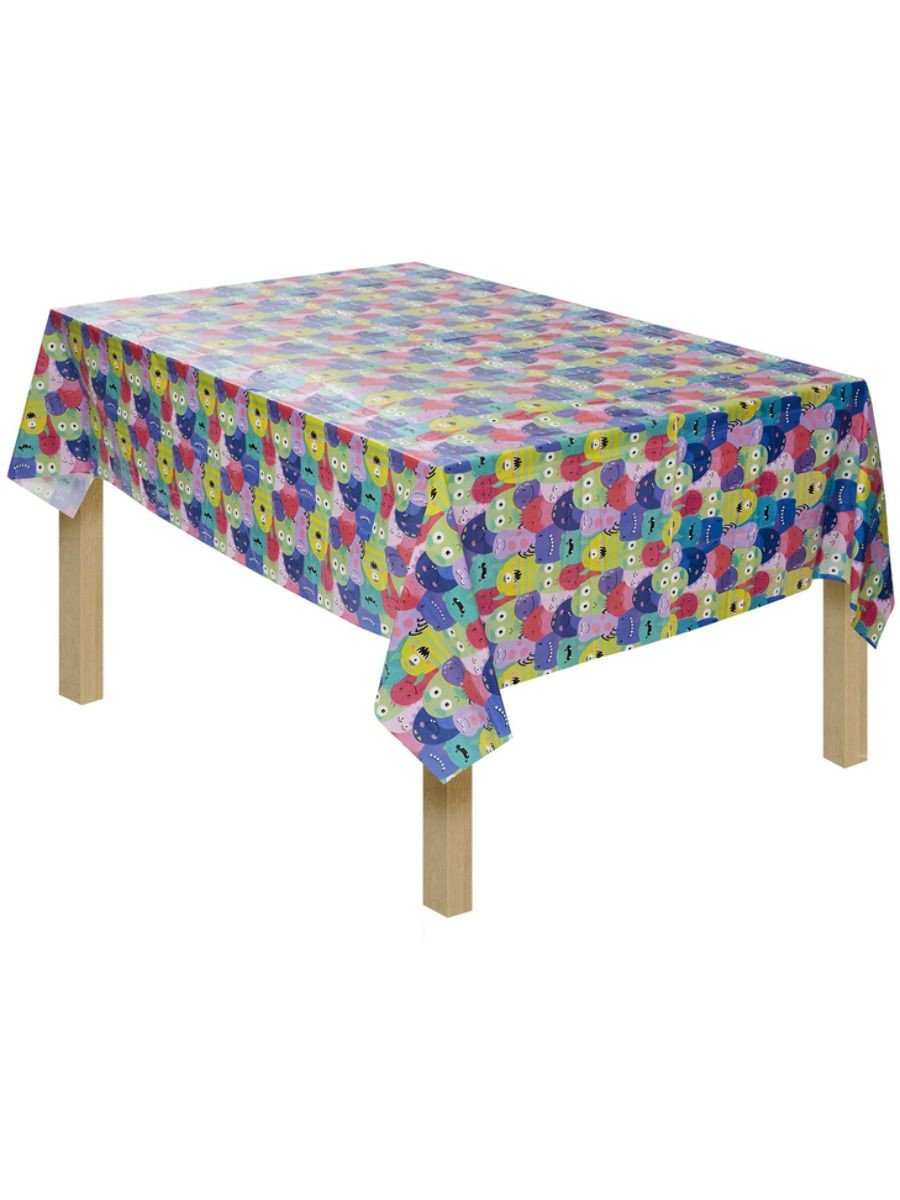 Nappe en plastique multicolore (motifs petits monstres)