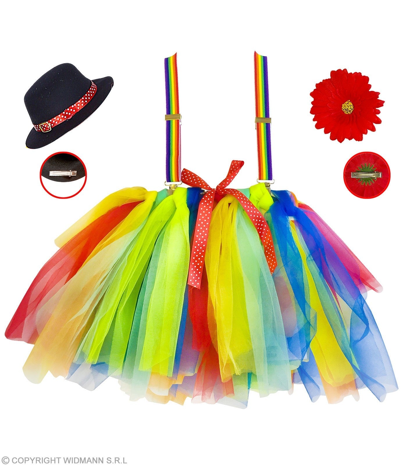 Set Clown Fille multicolore : Parfait anniversaire ou spectacle d'école