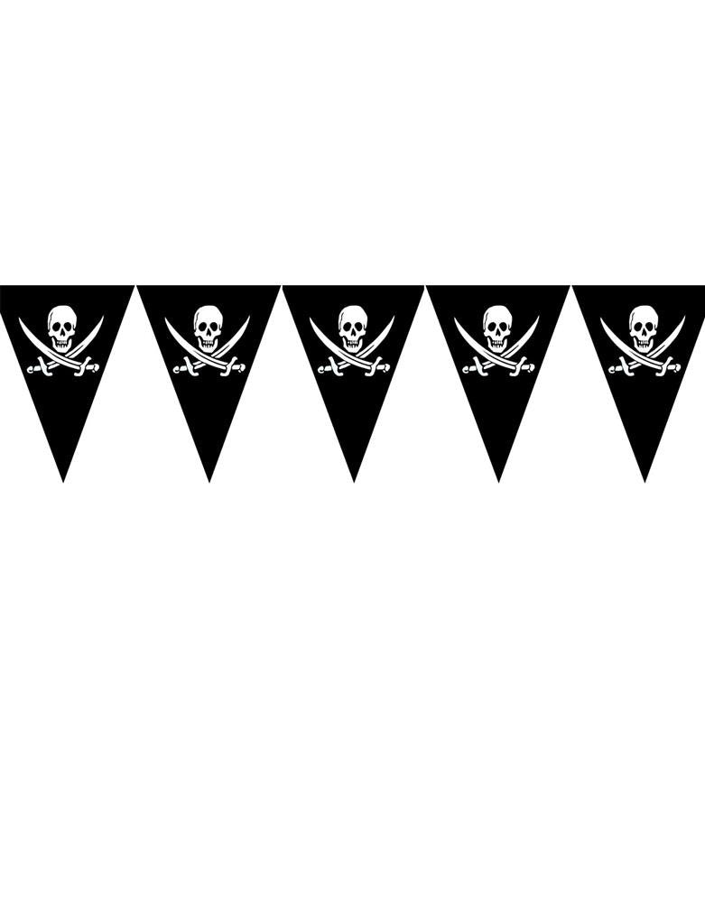 Guirlande Pirate (10 Drapeaux Squelette de 5m)